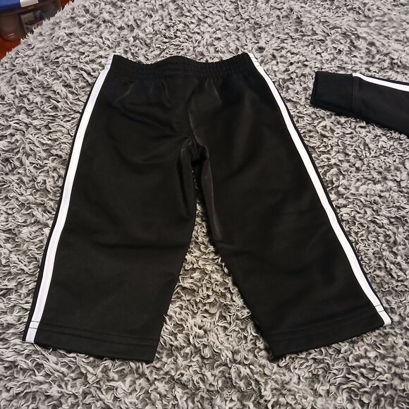 NWOT Infant Baby Adidas Running Track Suit Black & White Matching Set - Picture 4 of 9